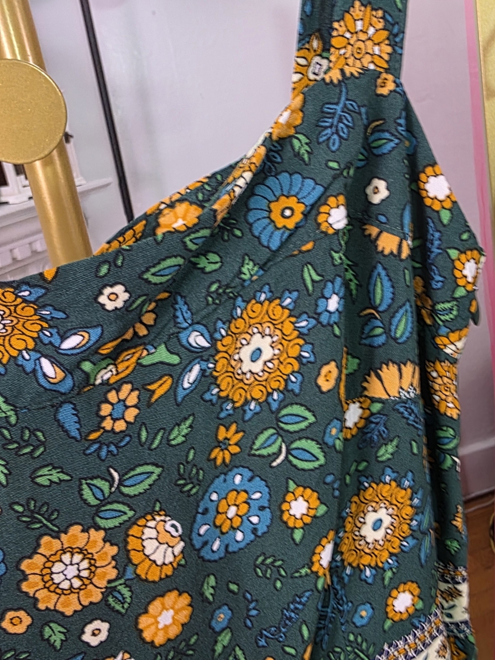 Floral Tiered Sundress in Teal and Navy - Picture 3 of 8